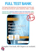 Test Bank For Essentials of Radiographic Physics and Imaging 3rd Edition by James Johnston&comma; Terri L&period; Fauber 9780323566681 Chapter 1-17 Complete Guide&period;