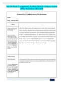 NR 439 Week 3 Assignment; Problem-PICOT-Evidence Search (PPE) Worksheet-2023-2024