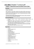 ACC MISC &colon;Chapter 7&colon; Retirement Income and Other Income Types