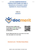 ATI PN COMPREHENSIVE PREDICTOR FORM A&comma;B AND C&period; Questions & Answers&semi; Latest Updated A&plus; Score Solution