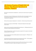 US History Practice STAAR EOC US History Test Review Questions & Answers&period; Rated A