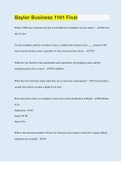 Baylor Business 1101 Final  &vert; 60 Questions with 100&percnt; Correct Answers &vert; Verified &vert; Latest Update