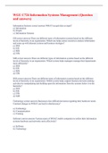 WGU C724 Information Systems Management &lpar;Question and answers&rpar;