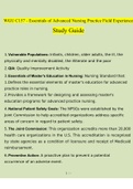 WGU C157 Essentials of Advanced Nursing Practice Field Experience Study Guide 2022/2023 | 100% Verified