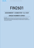FIN2601 Assignment 2 Semester 1 & 2 2021.