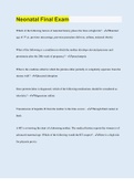 Neonatal Final Exam  &vert; 130 Questions with 100&percnt; Correct Answers &vert; Verified &vert; Latest Update &vert; 21 Pages