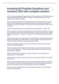 Investing All Possible Questions and Answers 2023 with complete solution