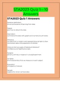 STA2023 Quiz 1 – 10 Answers|ALL ANSWERS CORRECT|VERY HELPFUL