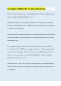 Google AdWords Test Questions &vert; 190 Questions with 100&percnt; Correct Answers &vert; Verified &vert; Latest Update &vert; 30 Pages