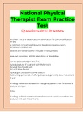 National Physical Therapist Exam Practice Test Questions And Answers |VERY HELPFUL 