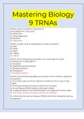 Mastering Biology 9 TRNAs| with a detailed answer key