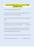 Core Om Risk Questions Individual-Managing Your Risk (ORM) (ESAMS 3454) | Questions with 100% ...