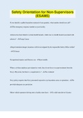 Safety Orientation for Non-Supervisors &lpar;ESAMS&rpar; &vert; Questions with 100&percnt; Correct Answers &vert; Verified &vert; Latest Update