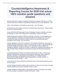 Counterintelligence Awareness & Reporting Course for DOD trial actual 100&percnt; solution guide questions and answers 