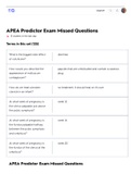 APEA Predictor Exam Missed Questions