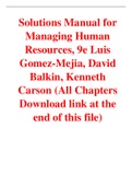 Managing Human Resources 9th Edition By Luis Gomez-Mejia, David Balkin, Kenneth Carson (Solutions Manual)