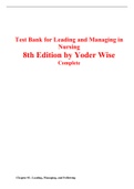 Test Bank for Leading and Managing in Nursing 8th Edition by Yoder Wise Complete