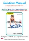 Test Banks For Learning and Behavior 7th Edition by Paul Chance, 9780357670910, Complete Guide
