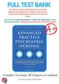 Test Bank For Advanced Practice Psychiatric Nursing 2nd Edition By Kathleen Tusaie, Joyce J. Fitzpatrick 9780826132536 Chapter 1-24 Complete Guide .