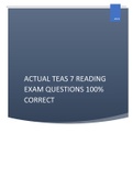 ACTUAL TEAS 7 READING EXAM QUESTIONS 100% CORRECT