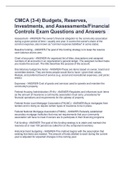 CMCA (3-4) Budgets, Reserves, Investments, and Assessments/Financial Controls Exam Questions and Answers