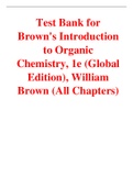 Brown's Introduction to Organic Chemistry 1st Edition by (Global Edition) William Brown (Test Bank)