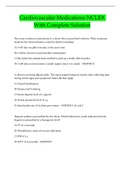 Cardiovascular Medications NCLEX With Complete Solution