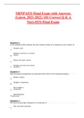 Exam (elaborations) NRNP 6531 Final Exam with Ans (, 2021-2022 correct Q&A 
