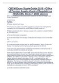 CRCM Exam Study Guide 2016 - Office  of Foreign Assets Control Regulations  (BSA/AML Binder) 2023 Update