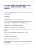 Osteoporosis Practice Questions And Answers 2023 GRADE A&plus; 100&percnt; CORRECT 