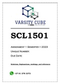 SCL1501 Assignment 1 Semester 1 2023