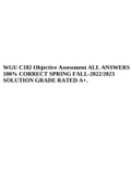 WGU C182 Objective Assessment ALL ANSWERS 100% CORRECT SPRING FALL-2022/2023 SOLUTION GRADE RATED A+.