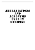 Nursing Medical Abbreviations and Acronyms