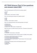 ATI TEAS Science (Test 3) Cee questions and answers latest 2023