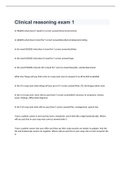 Clinical reasoning exam 1 2023 with 100&percnt; correct answers