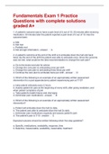 Fundamentals Exam 1 Practice Questions with complete solutions graded A+