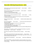 First AID&sol; CPR Final Exam Review &ndash; Q&A