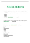 Exam (elaborations) NR511 Differential Diagnosis And Primary Care Practicum (NR511) Midterm 2023