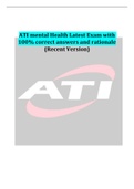 ATI MENTAL HEALTH CMS QUESTIONS Bank with correct answers and rationale/  ATI Mental Health Proctored Exam 2019 (Questions and Answers)/  ATI PN MENTAL HEALTH 2020 EXAM (Recent Version) (100% Correct Answers)