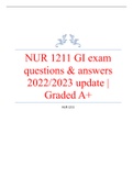 NUR 1211 GI exam questions & answers 2022/2023 update | Graded A+