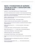 NACE 1 FOUNDATIONS OF NURSING LPN-RN NLN PART 3 QUESTIONS AND ANSWERS 2023