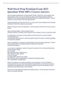 Wall Street Prep Premium Exam 2023 Questions With 100&percnt; Correct Answers