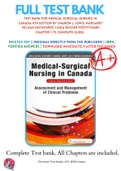 Test Bank For Medical-Surgical Nursing in Canada 4th Edition By Sharon L. Lewis; Margaret McLean Heitkemper; Linda Bucher 9781771720489 Chapter 1-72 Complete Guide .
