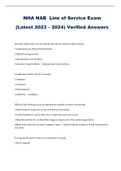 NHA NAB  Line of Service Exam &lpar;Latest 2023 &ndash; 2024&rpar; Verified Answers