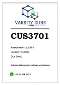 CUS3701 Assignment 2 2023