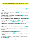 Army E6 Board study guide.Questions Verified With 100% Correct Answers