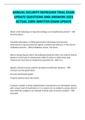 ANNUAL SECURITY REFRESHER TRIAL EXAM UPDATE QUESTIONS AND ANSWERS 2023 ACTUAL 100&percnt; WRITTEN EXAM UPDATE