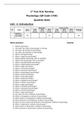 1st Year B&period;Sc Nursing Psychology &lpar;QP&period;Code-1758&rpar; Question Bank