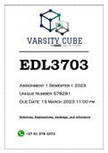 EDL3703 Assignment 1 Semester 1 2023  (578291)