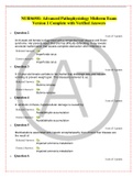 NURS6501&sol; NURS 6501 Advanced Pathophysiology Midterm Exam Version 1 Complete with Verified Answers 